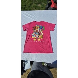 Disney Florida Girls 2021 T-shirt Size M (8/10) Pink Graphic Tee Short Sleeve